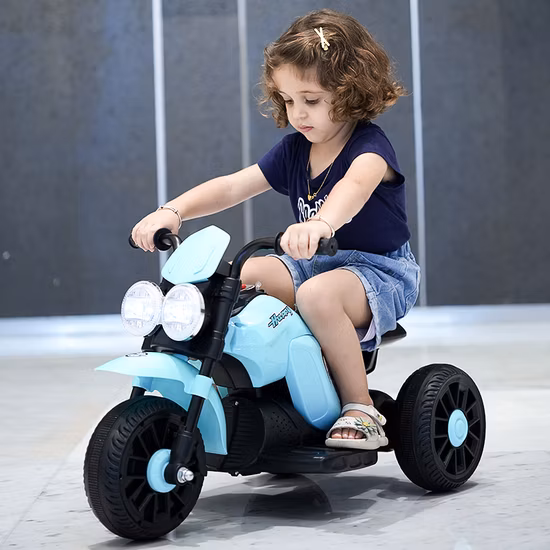 特大子供用電動三輪車、3歳から12歳までの座れるおもちゃのオートバイ、12Vバッテリー付き